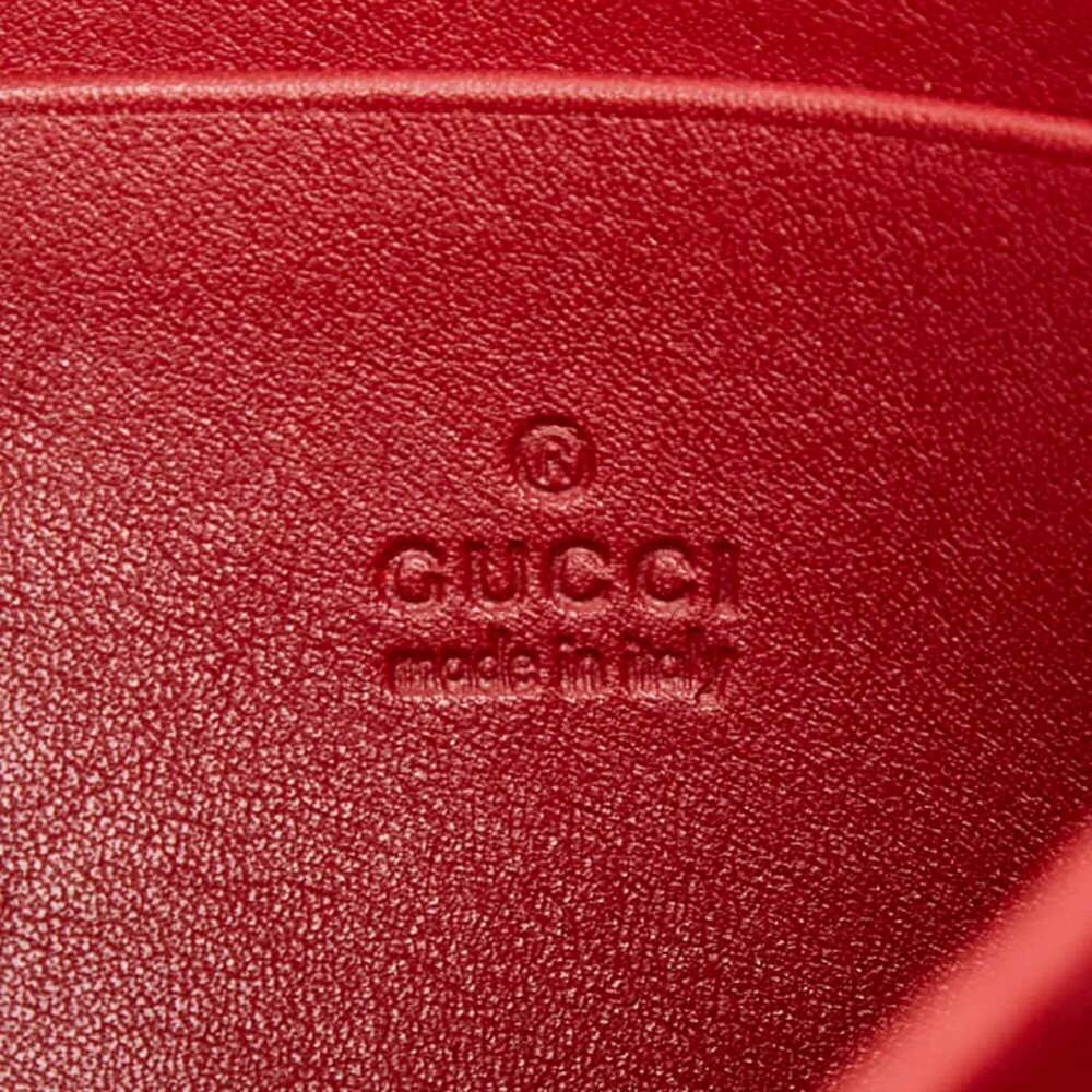 GUCCI Red Leather GG Marmont Shoulder Bag - Picture 7 of 8
